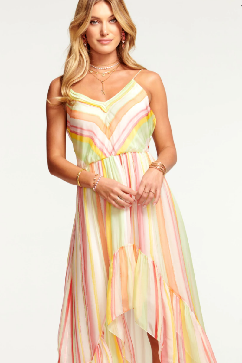 PRINTED TRUDY HIGH-LOW MAXI DRESS