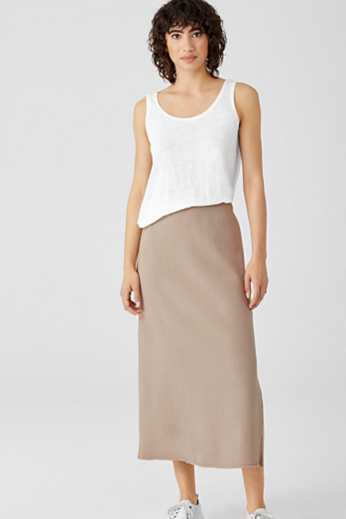 Eileen Fisher Lightweight Organic Cotton Terry A-Line Skirt