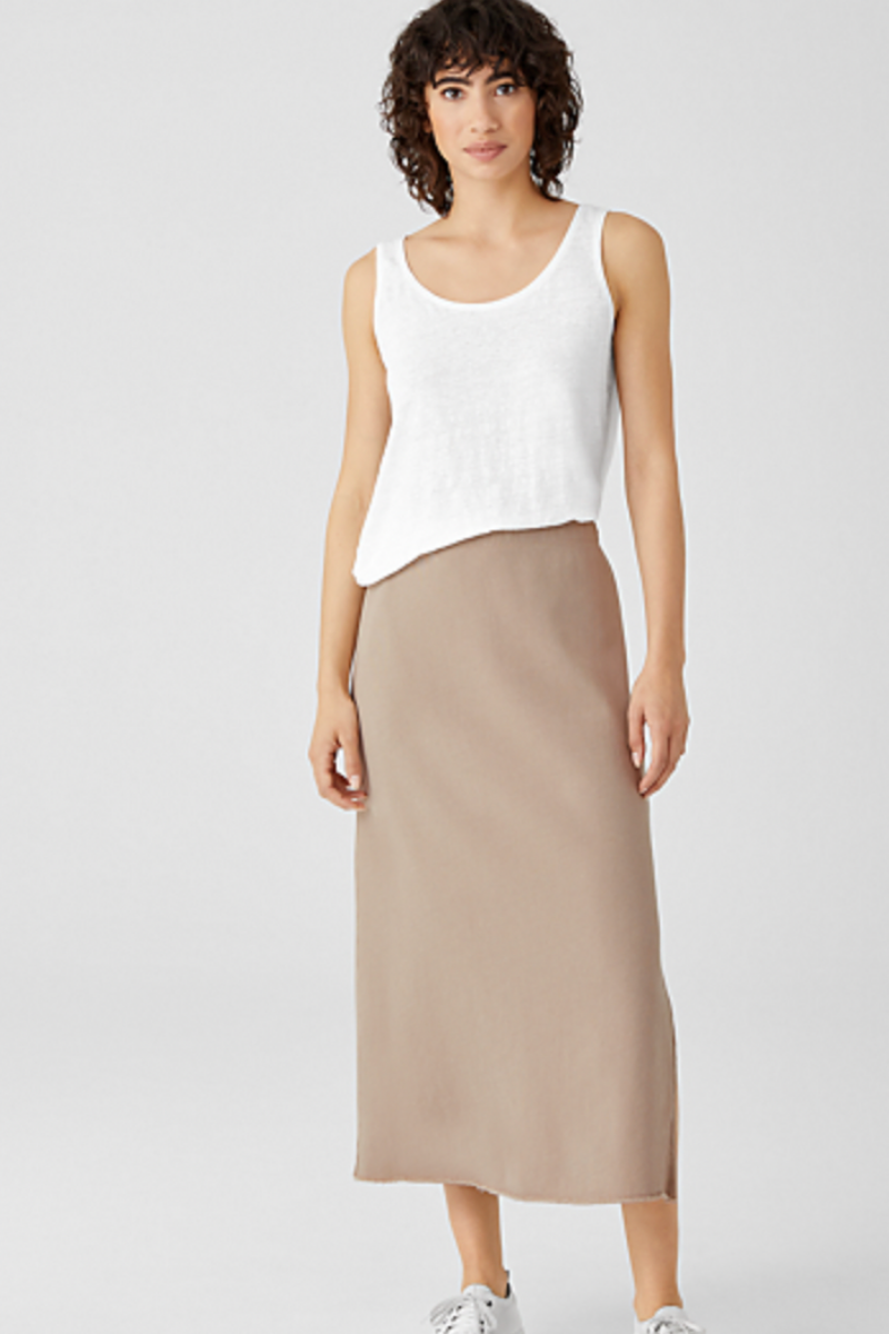 Eileen Fisher Lightweight Organic Cotton Terry A-Line Skirt