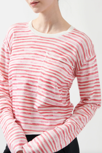 Cotton Cashmere Crew Neck Sweater - French Rose Combo
